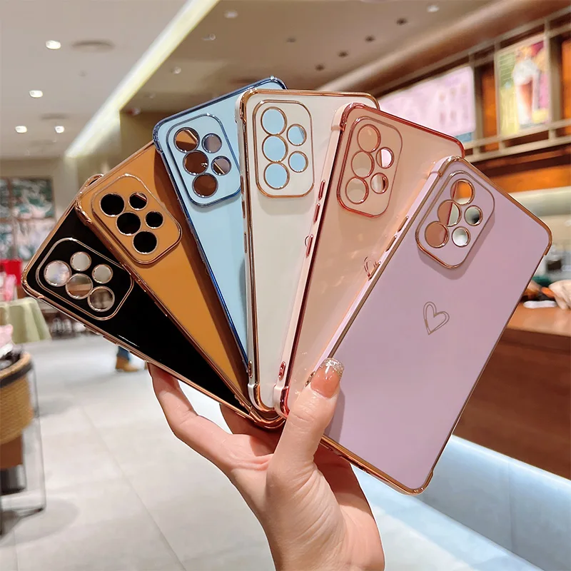 Color: MULTI, Compatible-Phone Models: For iPhone 11, Ships From: CHINA - Electroplating Love Heart Phone Case For Samsung Galaxy S25 S24 Ultra S23 S22 A13 A14 A52 A53 Protect Lens Shockproof Back Cover