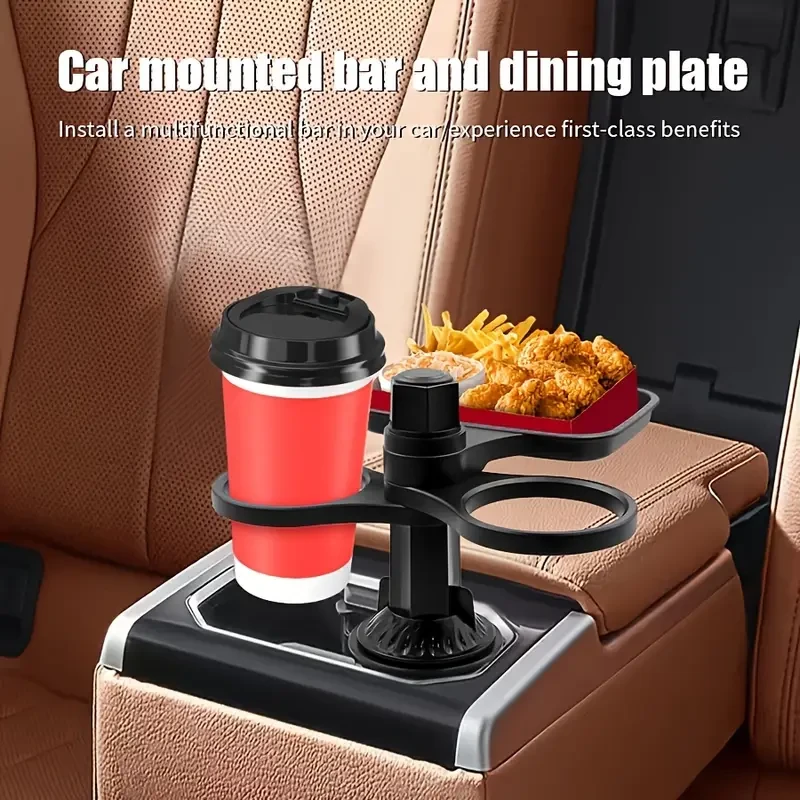 360 Rotatable Car Cup Holder Expandable Snack Tray