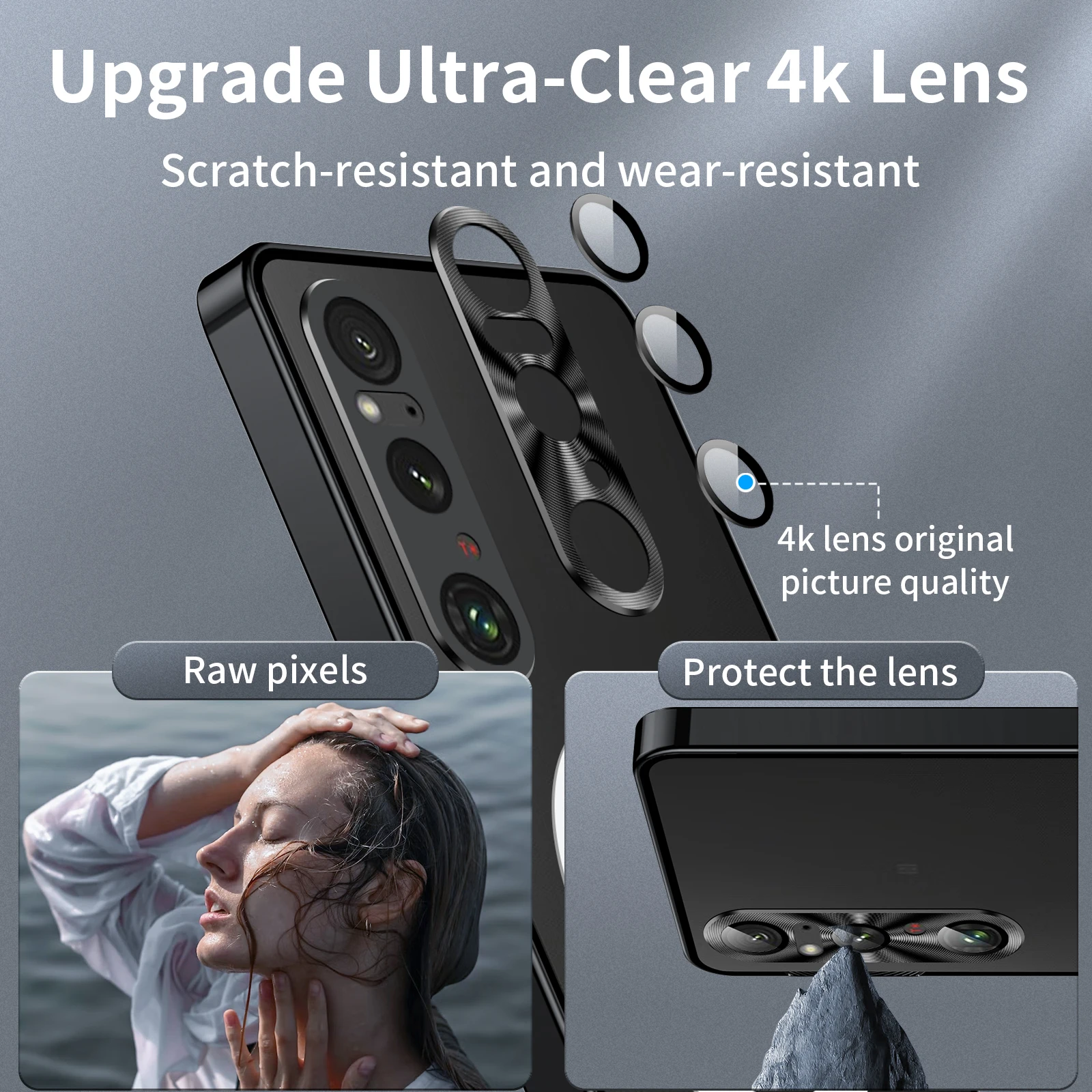 Color: black, Material: CANVAS - Metal Alloy Magnetic Case For Sony Xperia 1 V 10 IV iii 5 V Aluminum Bumper Frame Clear Transparent Wireless Charger Cover