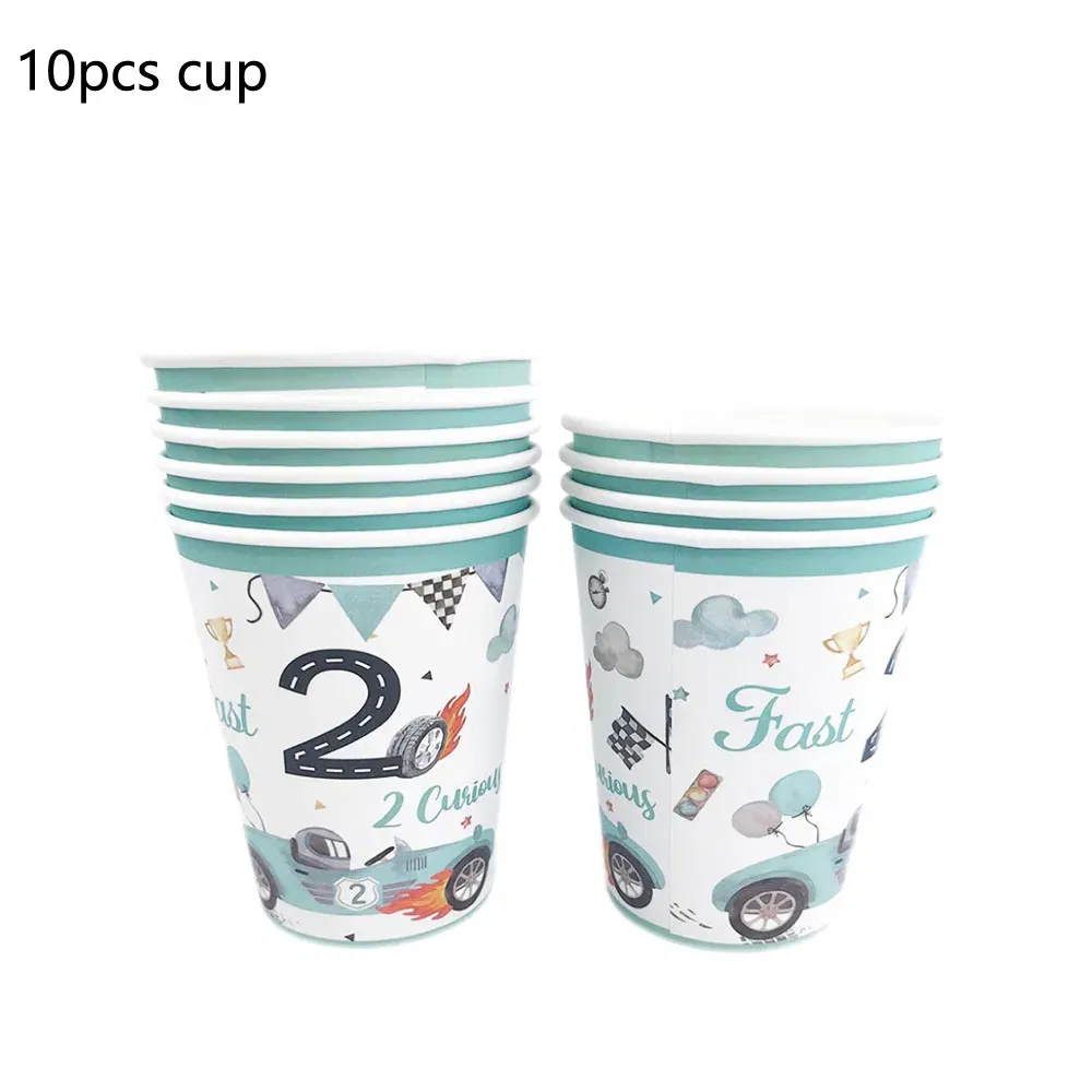 Color: Dark Khaki, Capacity: 480ml - Racing Car Disposable Tableware PLates Cups Napkin Tablecloth Two Fast Birthday Party Decorations