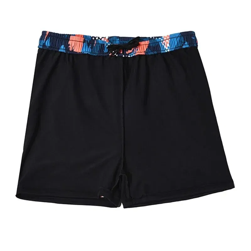 Size: XXXL, Color: Orange - Summer Men's New Quick-drying Double-layer Anti-embarrassment Loose Printed Adult Professional Swimming Trunks