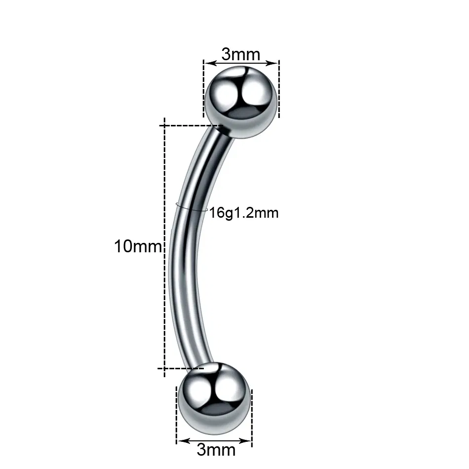 Metal color: Antique Bronze Plated, Main Stone Color: Red - G23 Titanium Epoxy Curved Barbells Eyebrow Rings Piercing Curved Bar Banana Eyebrow Ear Cartilage Tragus Body Piercing Jewelry