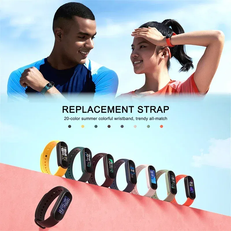Band Color: MULTICOLOR, Band Width: 18mm, Ships From: CHINA - Silicone Watch Strap For Xiaomi Mi Band 7 6 5 4 3 Wristband Bracelet Wrist Straps MiBand 3/4 band5 band6 Smartwatch Accessories