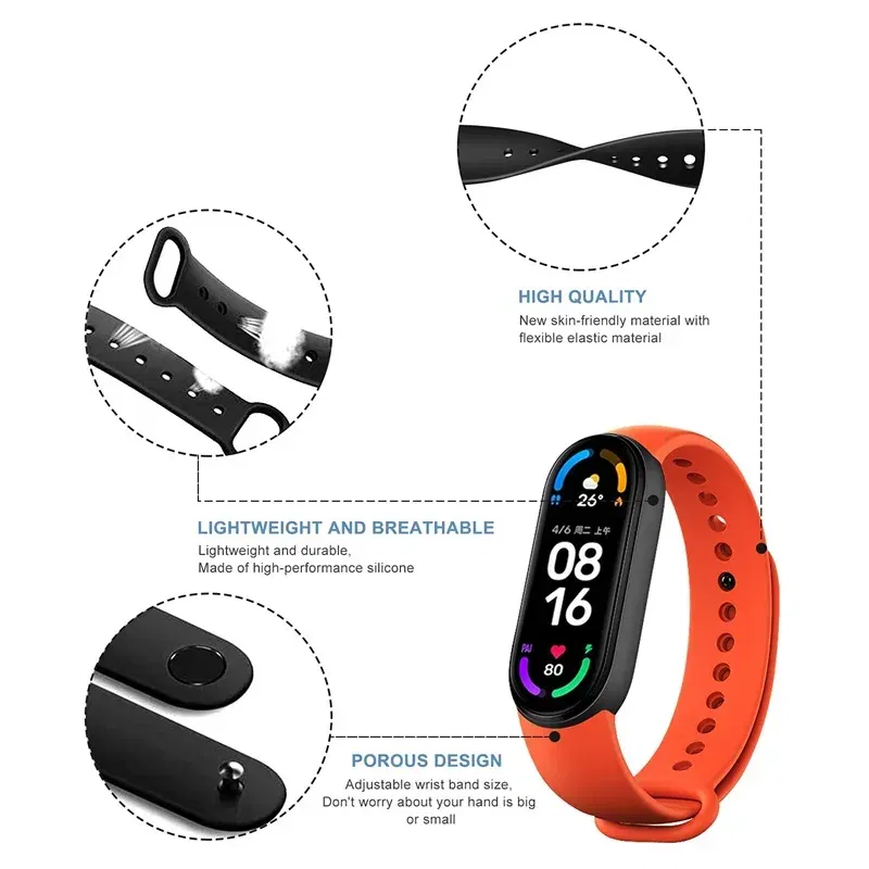 Band Color: MULTICOLOR, Band Width: 18mm, Ships From: CHINA - Silicone Watch Strap For Xiaomi Mi Band 7 6 5 4 3 Wristband Bracelet Wrist Straps MiBand 3/4 band5 band6 Smartwatch Accessories