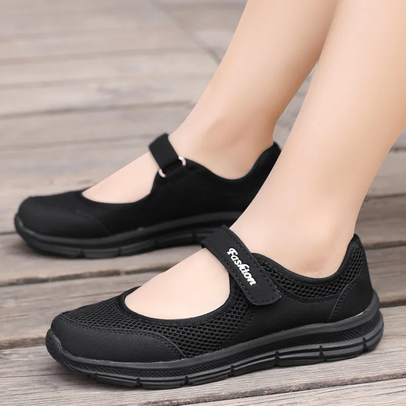 Shoe Size: 36, Color: GRAY - Women Shoes Breathable Vulcanized Shoes White ZapaWomen Sneakers Fashion Breathable Mesh Casual Walking Shoes Women Work Shoes