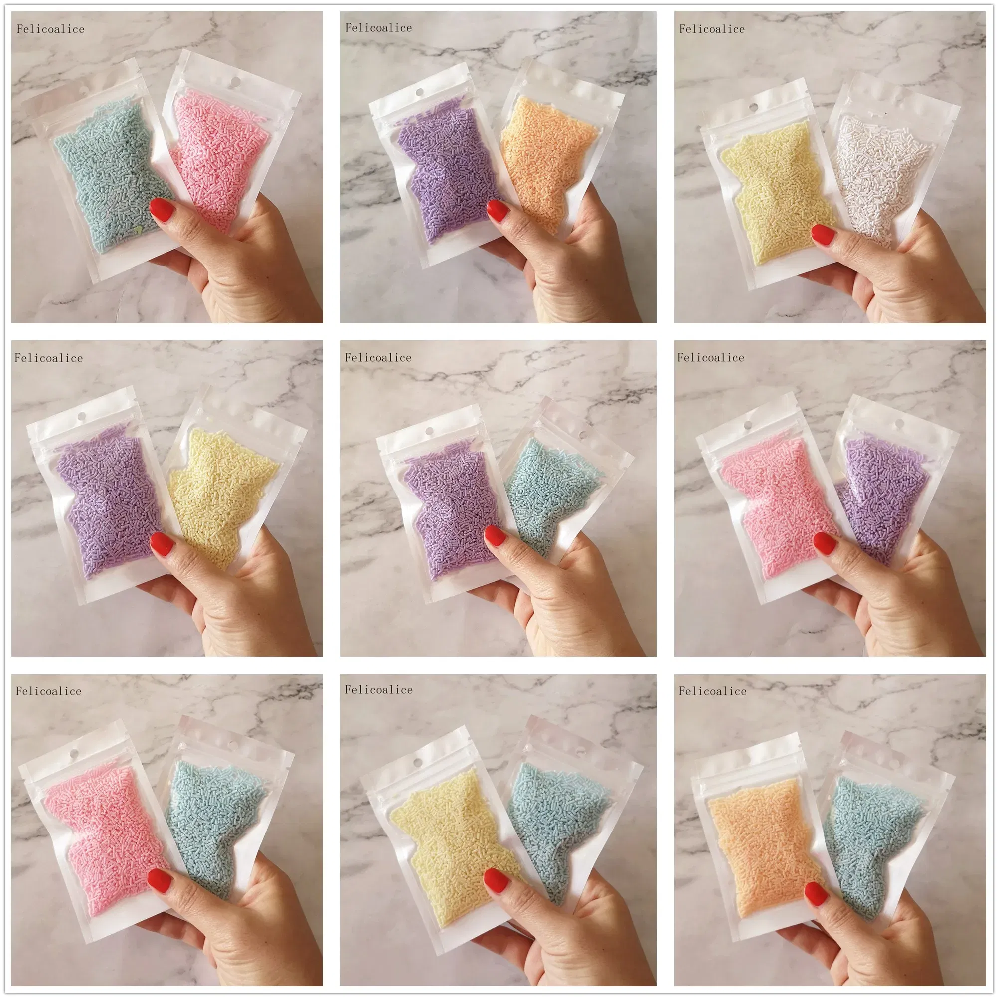 Color: Light green - 20g Polymer Clay Fake Candy Sweets Sugar Sprinkle Decorations Cake Dessert Simulation Food Dollhouse Miniature