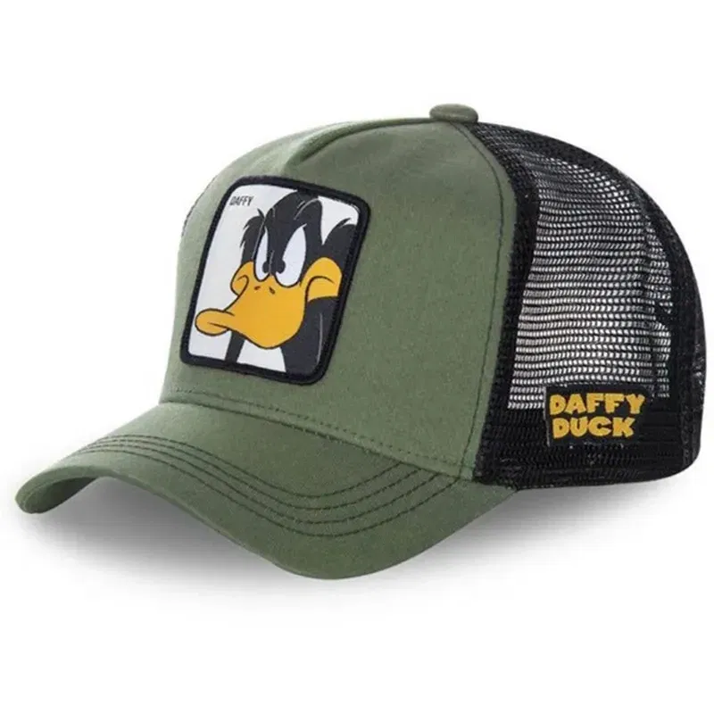 Color: Light Blue, Size: Adjustable - Hot Sale Unisex Anime Cartoon Cap High Quality Patch Draw Baseball Cap Men Trucker Hat