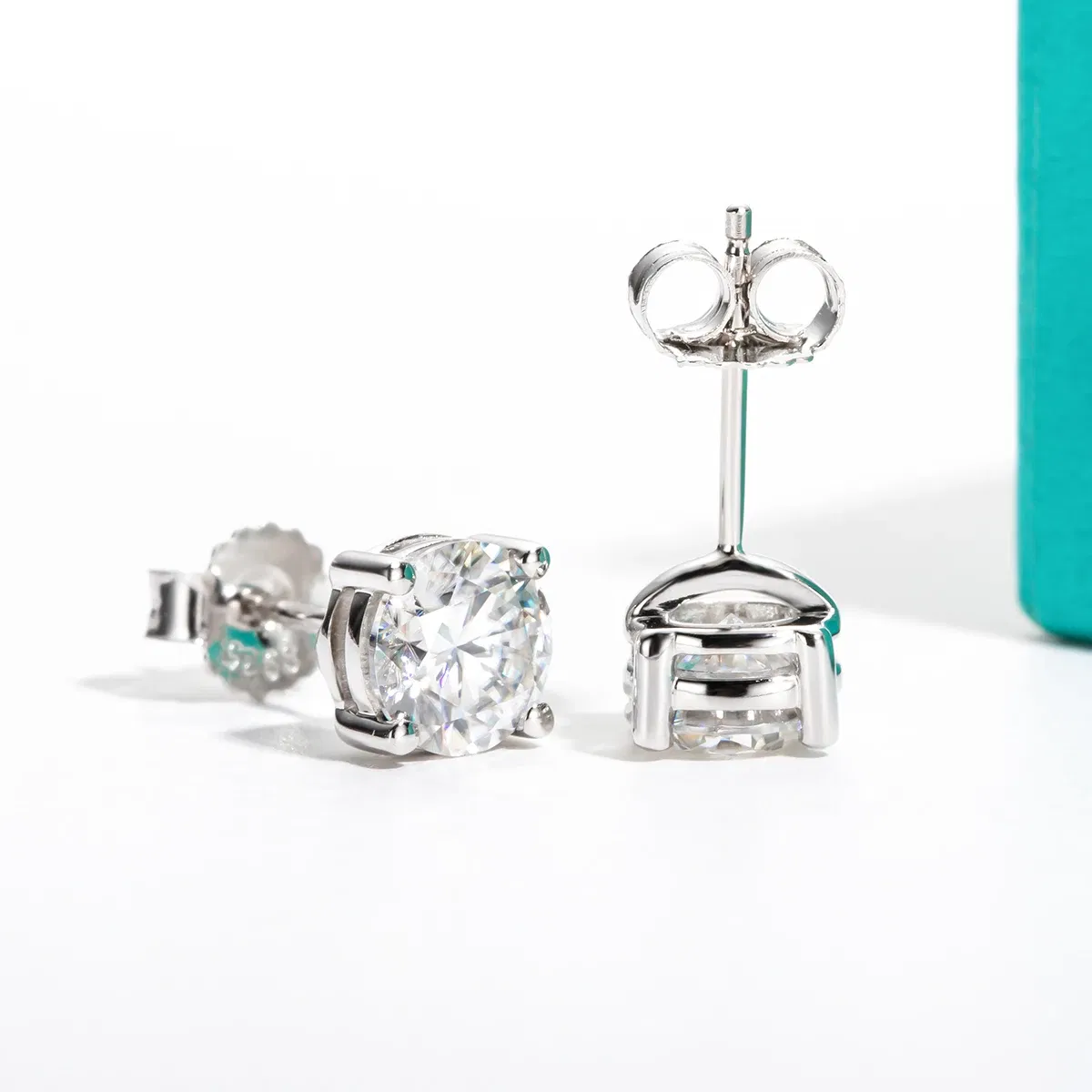 Gem Color: WHITE, Ships From: CHINA - AnuJewel 10k Gold 4/3/2/1.6/1/0.6ct Moissanite Stud Earrings For Women Real 10K Gold Post Anti-allergy Men Earrings Jewelry