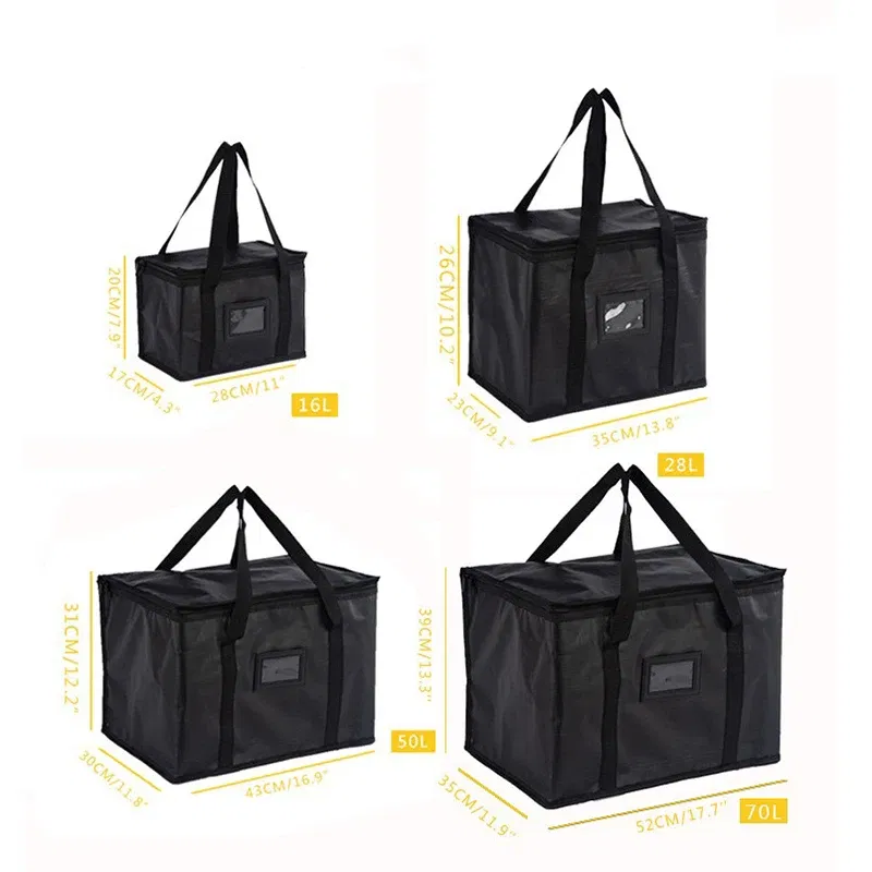 Color: Blue - Insulated Thermal Cooler Bag Drink Storage Large Chilled Bags Cool Lunch Foods Lunch Box Zip Picnic Tin Foil Food panier repas