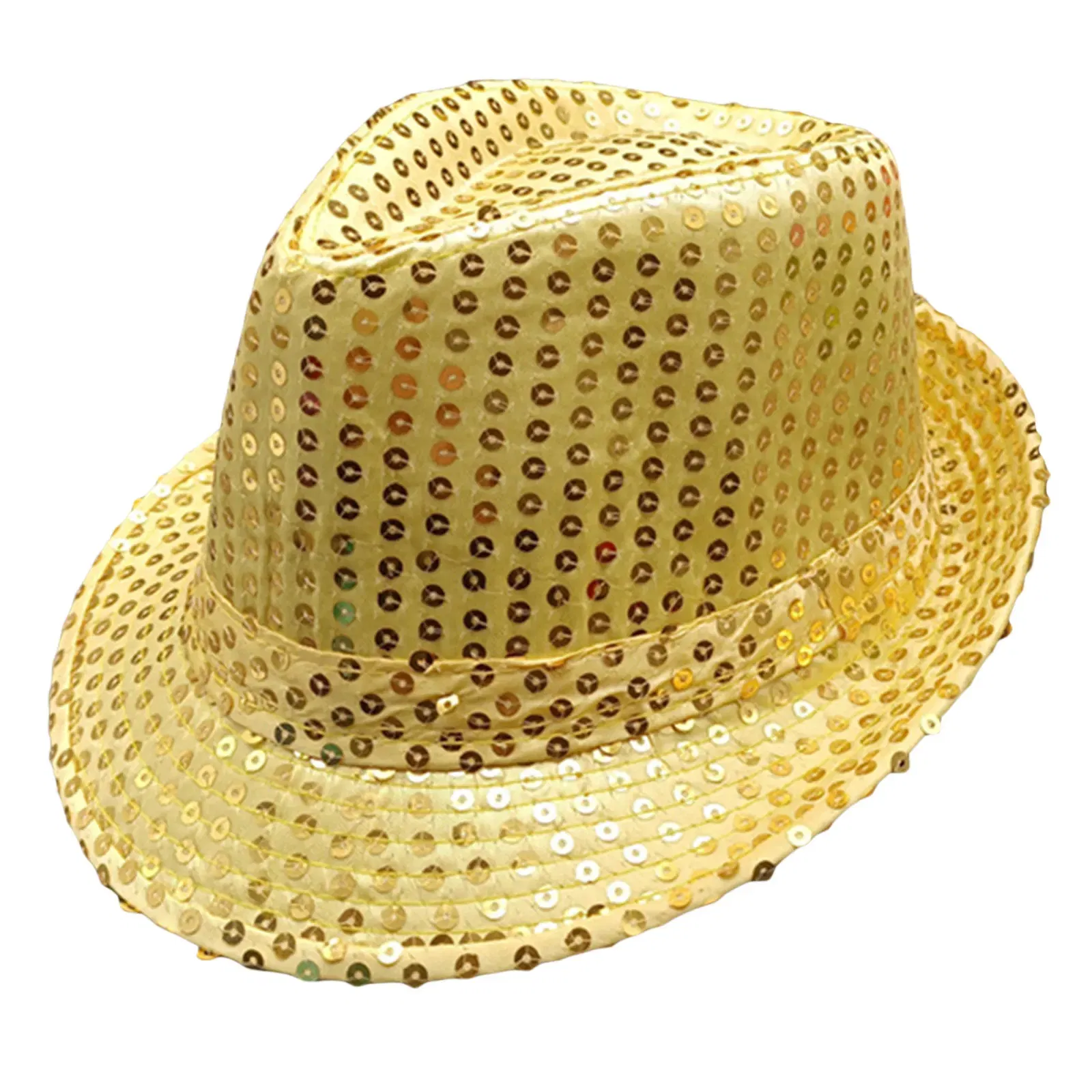 Color: PURPLE - 12 Colors Men's Women's Jazz Hat Sequins Retro Disco Funky Glitter Costume Unisex Novelty Christmas Party Prop Charming Hat