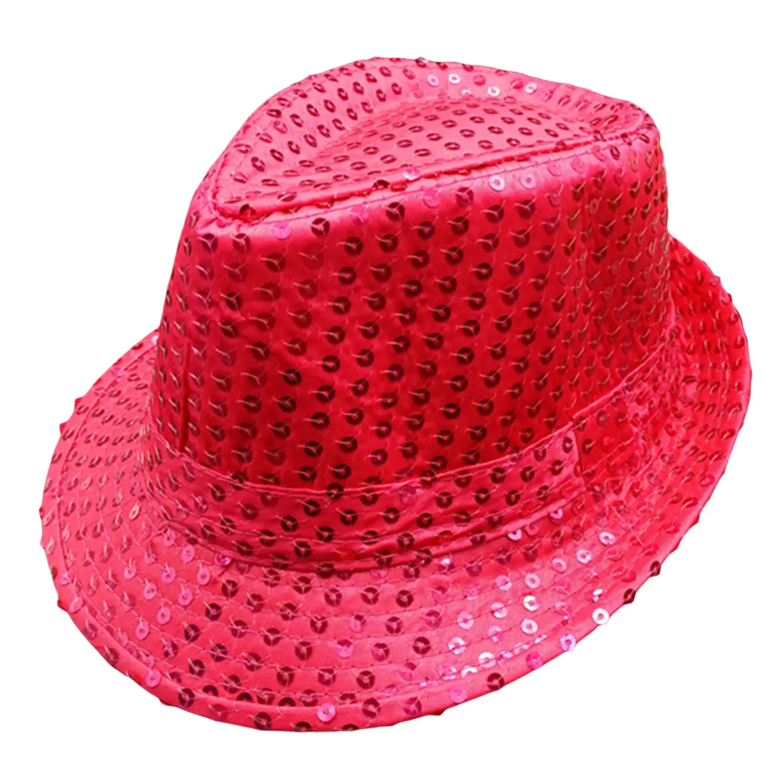 Color: PURPLE - 12 Colors Men's Women's Jazz Hat Sequins Retro Disco Funky Glitter Costume Unisex Novelty Christmas Party Prop Charming Hat