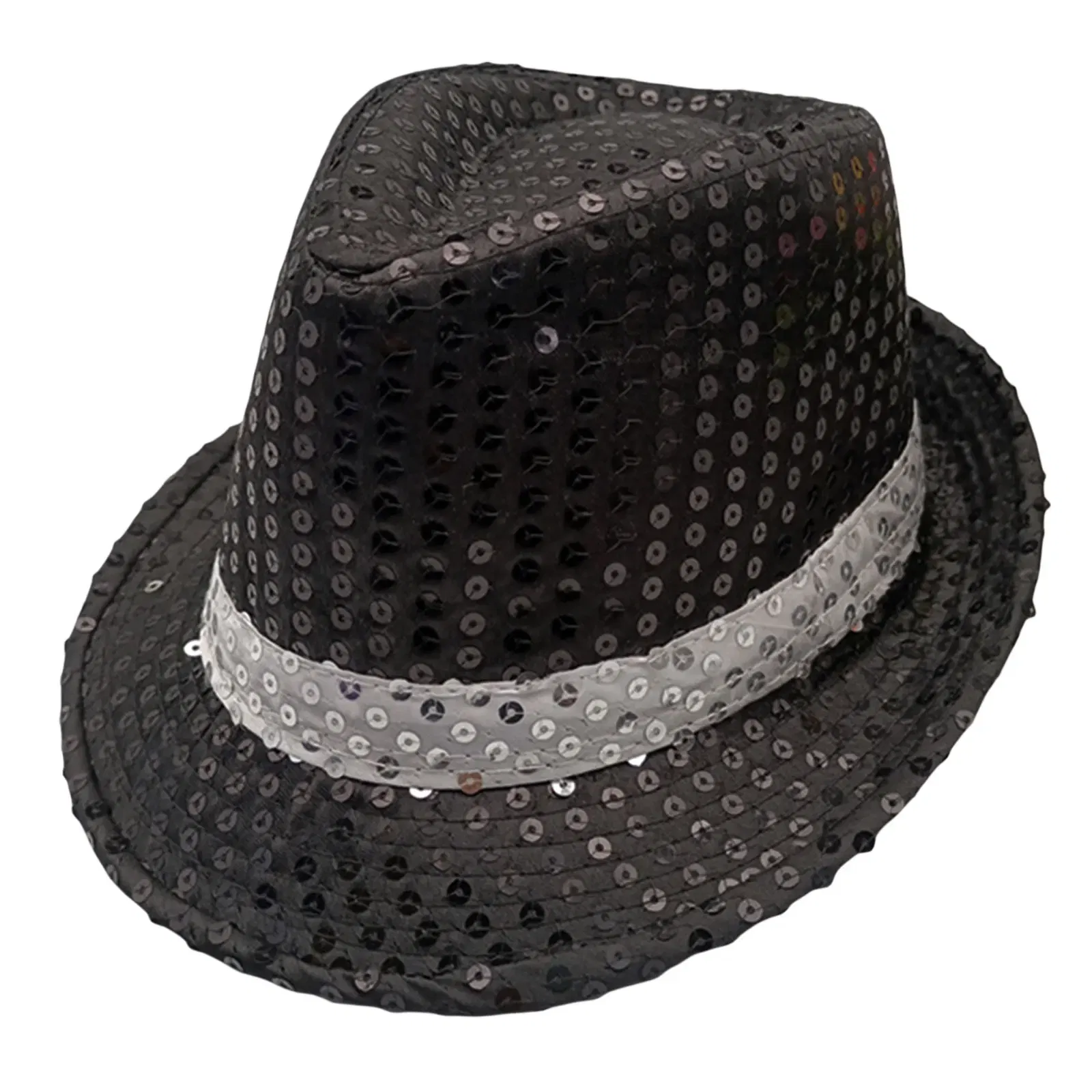 Color: PURPLE - 12 Colors Men's Women's Jazz Hat Sequins Retro Disco Funky Glitter Costume Unisex Novelty Christmas Party Prop Charming Hat