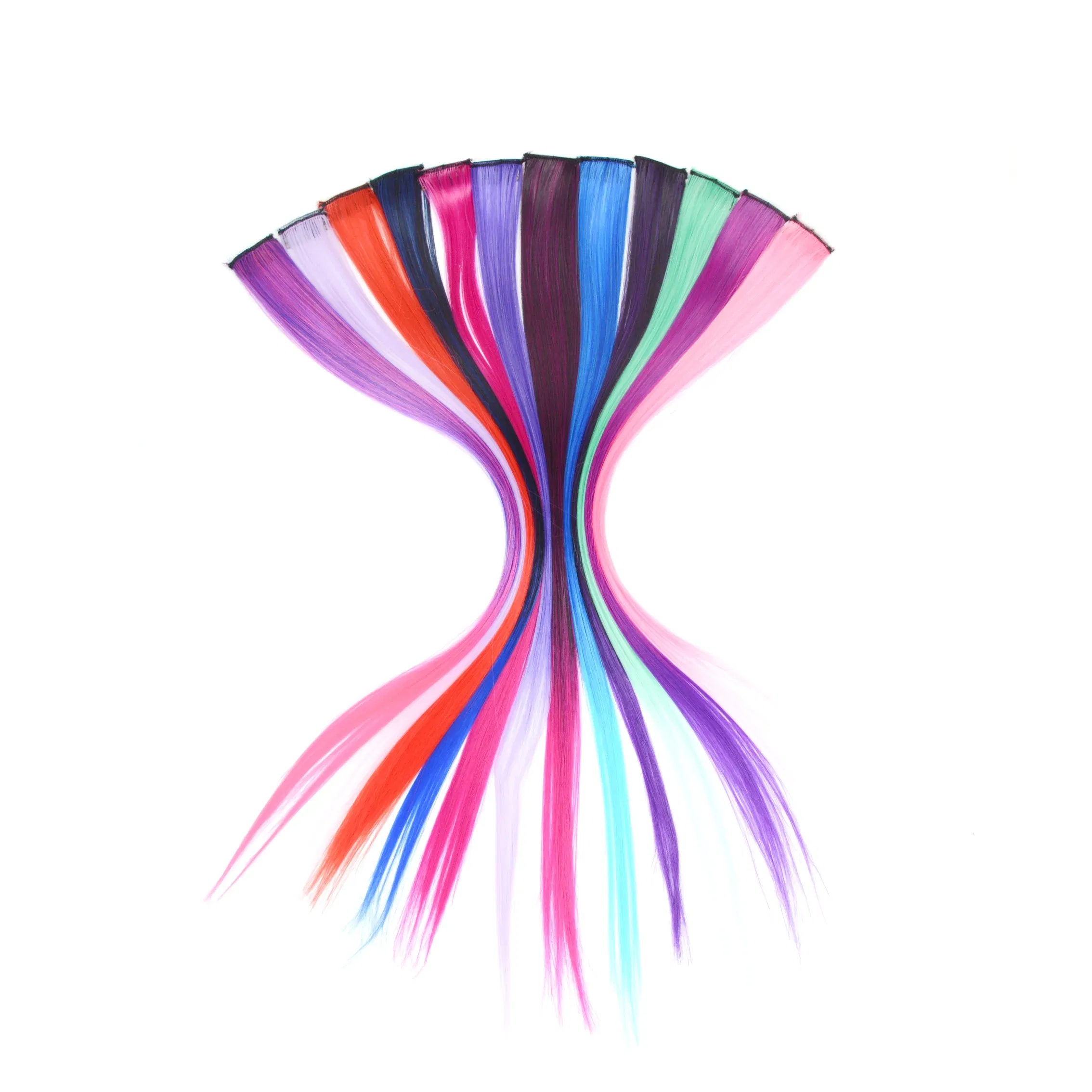 Color: T1B/33/27, Stretched Length: 22inches - Synthetic Clip-in Hair Extensions 22" Long Colorful Straight Hair Pieces Synthetic Hairpieces for Daily Festival Party