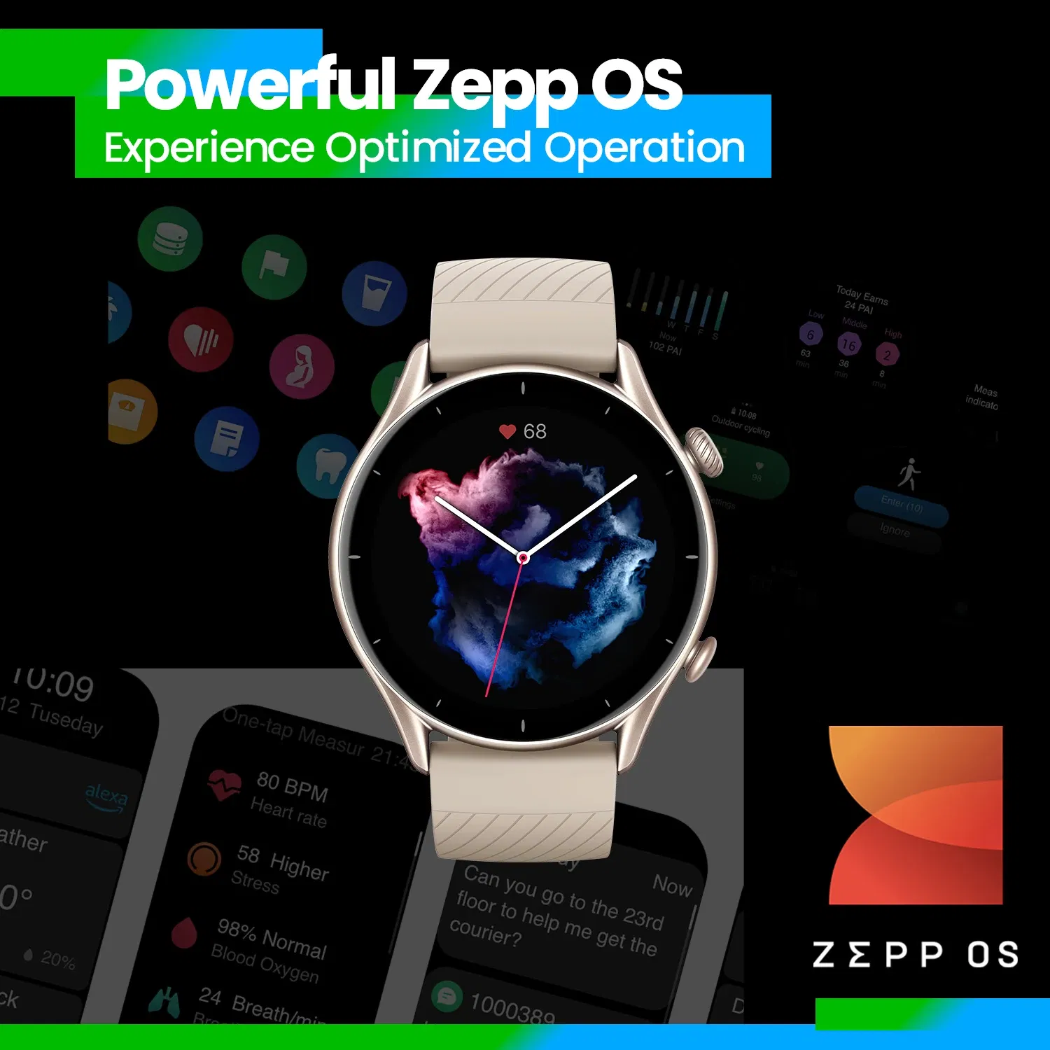 Color: black, Size: L, Ships From: CHINA - New! Global Version Amazfit GTR 3 GTR3 GTR-3 Smartwatch 46mm Zepp OS Alexa Built-in GPS Smart Watch Over 150 Sports Modes
