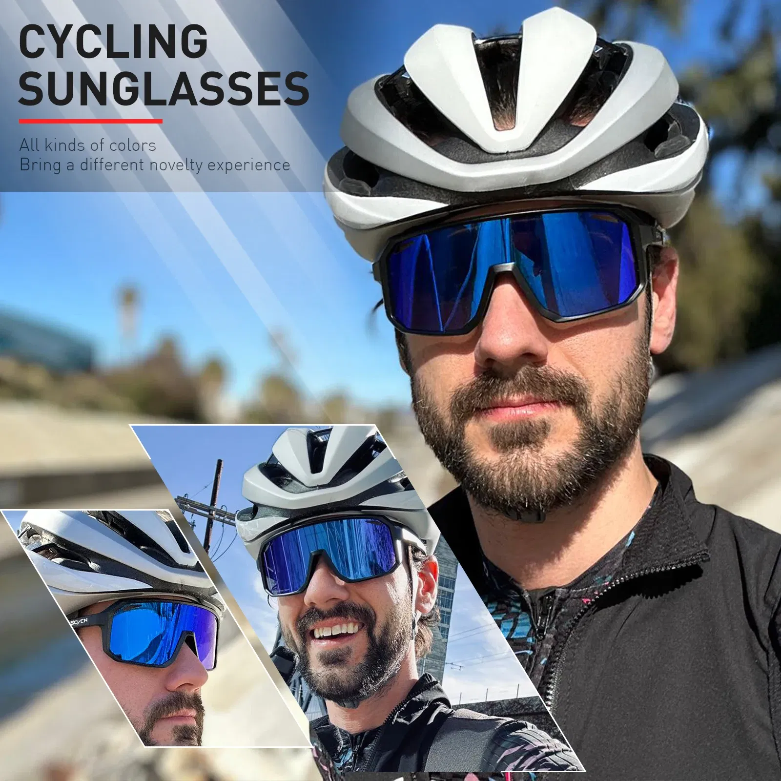 Color: Clear, Lenses Color: WHITE - SCVCN Sports Men UV400 Sunglasses Cycling Glasses Photochromic Cycl Camp Bike Eyewear MTB Outdoor Goggles Bicycle Women Hunting