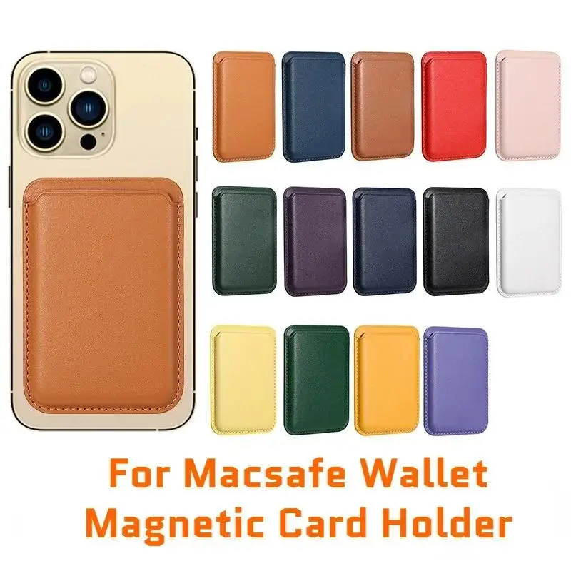 Material: leather, Color: Brown - Magsafe Series Magnetic Leather Card Holder Wallet Case for iPhone 15 14 Plus 13 12 Pro Max
