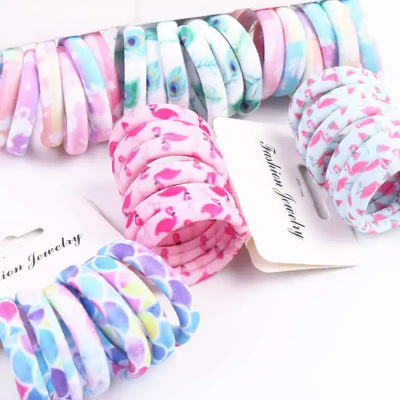 Color: Pink, Ships From: CHINA - 6PCS/Sett Cute Girls Elastic Hair Bands Scrunchies Ponytail Holder Rubber Bands Hair Ties Sweet Kids Hair Rope Hair Accessories