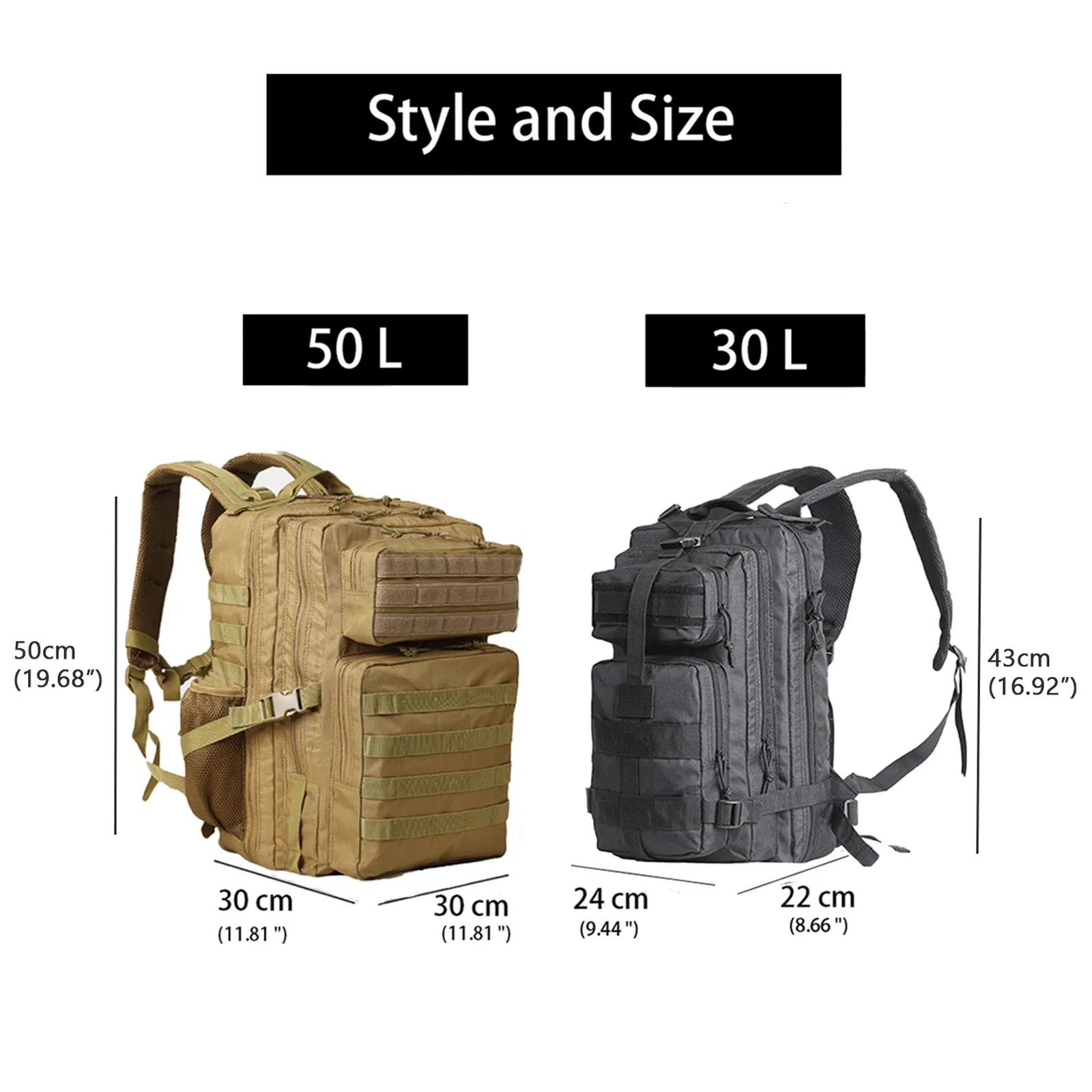 Color: Clear, Ships From: CHINA - Lawaia 30L/50L Men Rucksacks Sport Travel Climbing Bags Trekking Fishing Trekking Tactical Backpack