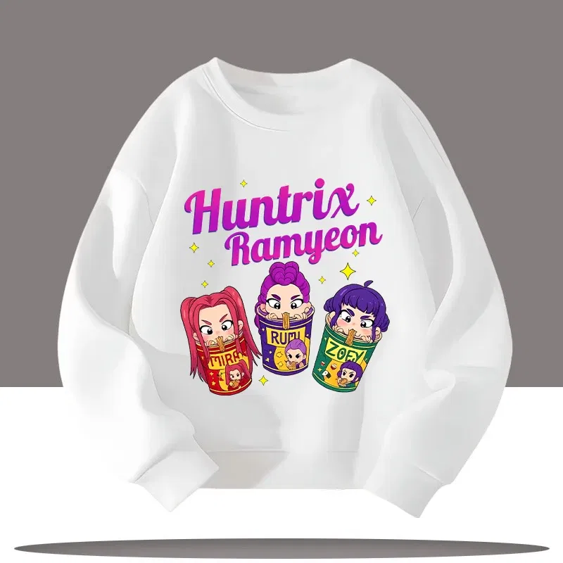 Color: green, Kid Size: 6 - K-pop Demon Hunters Cartoon Print 3-12 Year Old New Style Kids Round-neck Sport Shirt Cute Girl Casual Top Children's Clothing