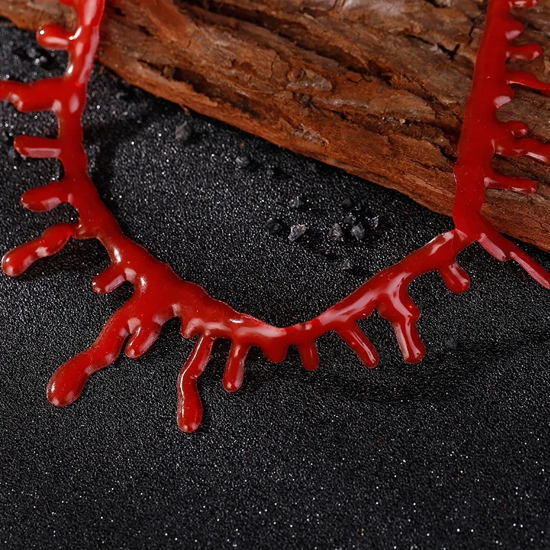Halloween punk men and women blood drop necklace
