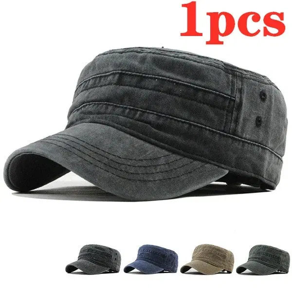 Color: Khaki - Delysia King Classic men's flat hat casual cap summer sun hat