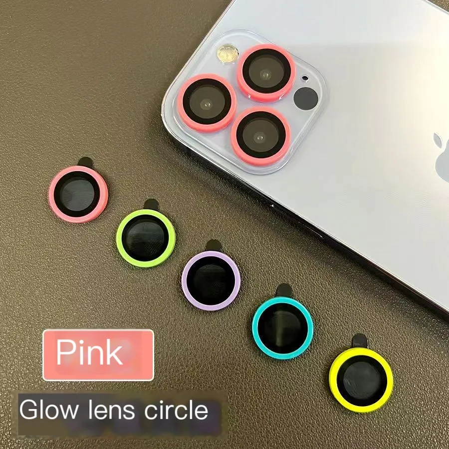 Color: Gold, Bundle: Bundle8, Material: Tempered Glass, Ships From: CHINA - For iPhone 15 14 13 12 Pro Max 12 11 mini Luminous Camera Protector Ceramic Lens Ring Tempered Glass Back lens Cap Cover