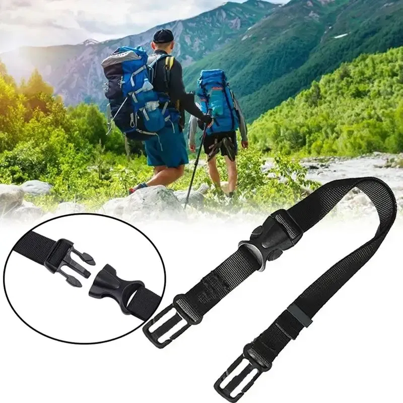 Color: Light Gold - Adjustable Backpack Chest Strap Outdoor Travel Sternum Harness Webbing Buckled Anti Slip Nylon Bag Belt Backpack Accessories