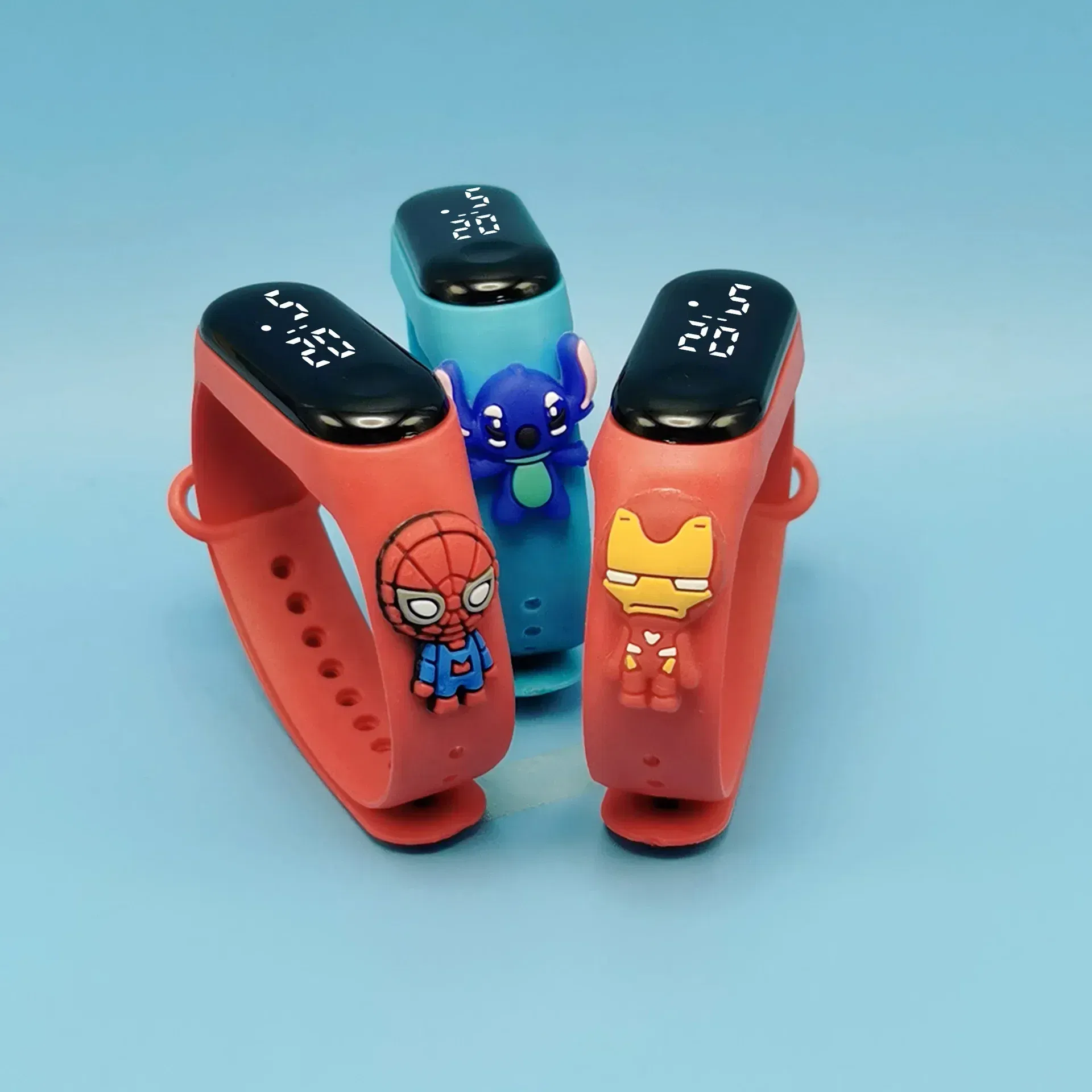 Color: Clear - Disney Stitch LED Waterproof Kids Digital Watch Spiderman Hulk Children Watch Sports Touch Electronic Kids Gifts