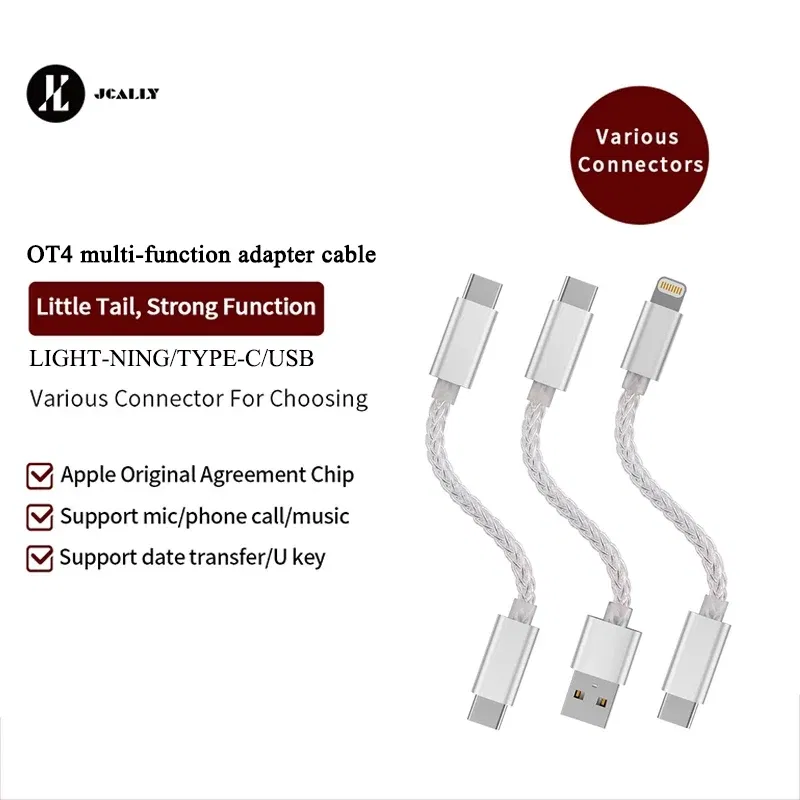 Color: BROWN - JCALLY OT4 OTG multi-function adapter cable Light-ning TPYE-C USB interface wire control for UP5 M3X UA2 ATOM LINK2 UA5 BEAM3S