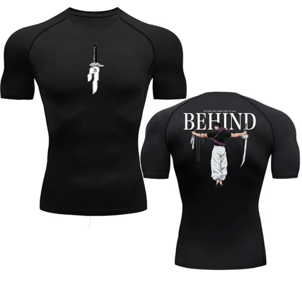 Color: Beige, Size: XXXL - Anime Compression Shirt Men Print Breathable Football Fitness Tight Sportswear Althletic Quick Dry Rash Guard Gym Riding Tops