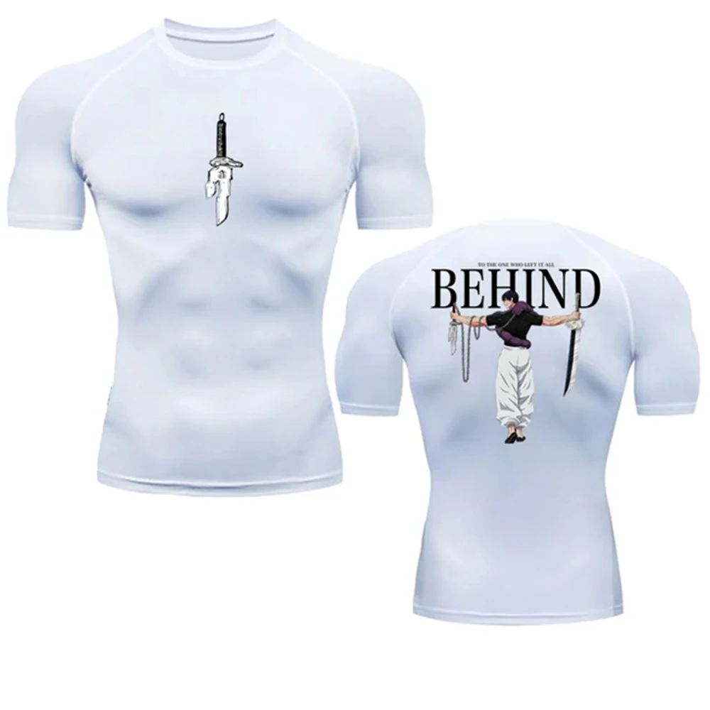 Color: Beige, Size: XXXL - Anime Compression Shirt Men Print Breathable Football Fitness Tight Sportswear Althletic Quick Dry Rash Guard Gym Riding Tops