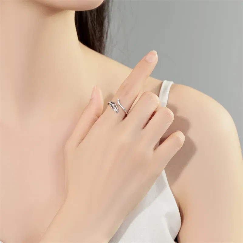 Gem Color: Blue - 2024 Charm 925 Sterling Silver Crystal Open Rings For Women Simple Adjustable Fashion Wedding Engagement Party Gifts Jewelry
