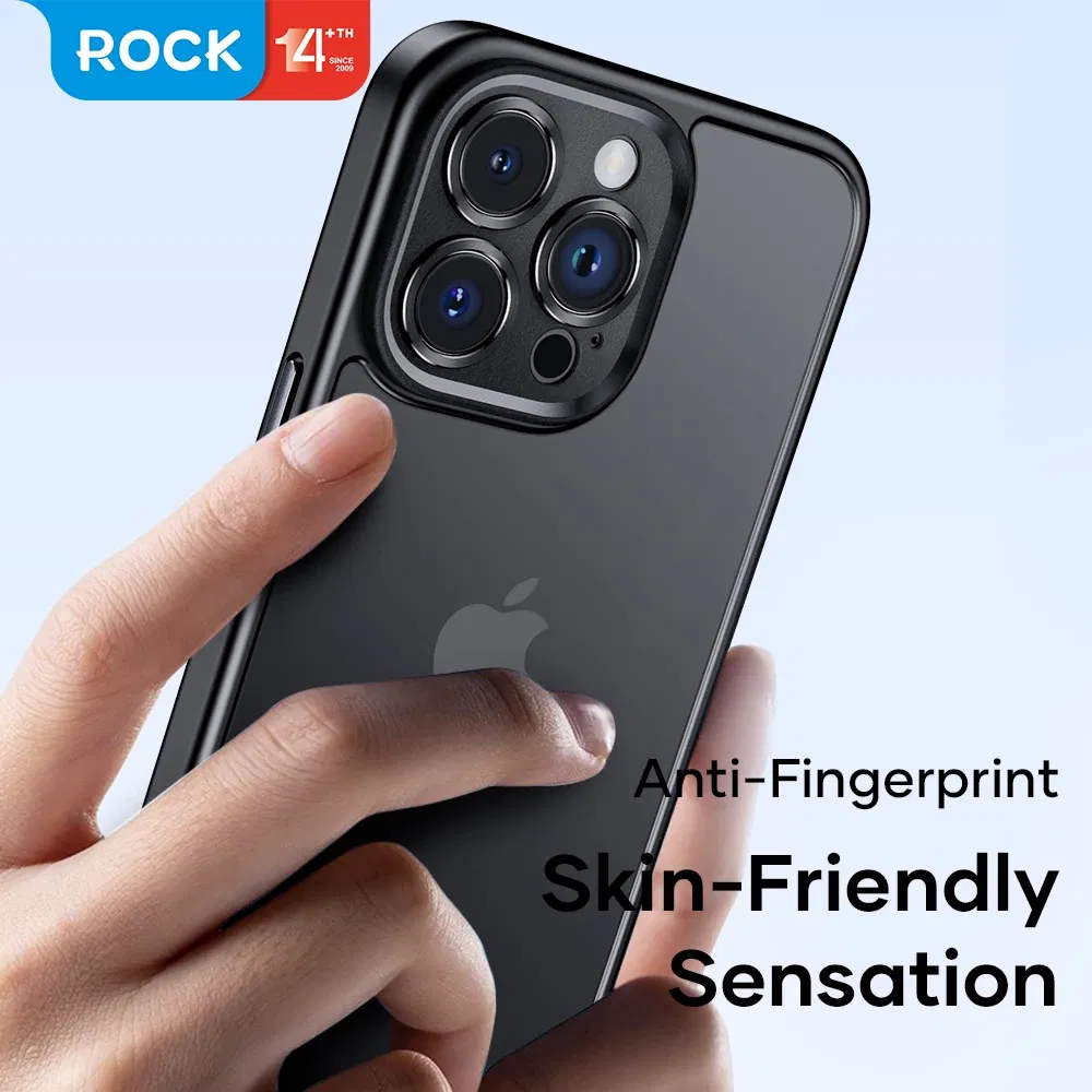 Color: Blue, Material: ABS - ROCK Translucent Case for iPhone 15 Pro Max Cover 2023 Anti-knock Matte TPU Bumper Case for iPhone 15 Pro 15 Plus PC Back Cover