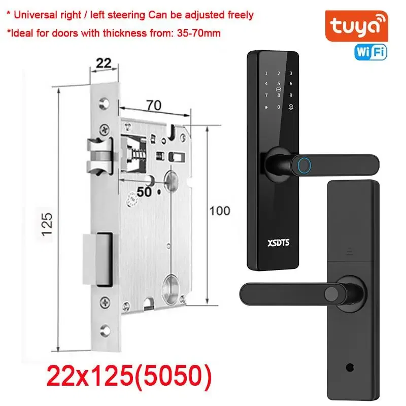 Color: Gold, Ships From: CHINA - New! Tuya Wifi Electronic Smart Door Lock With Biometric Fingerprint / Smart Card / Password / Key Unlock/ USB Emergency Charge