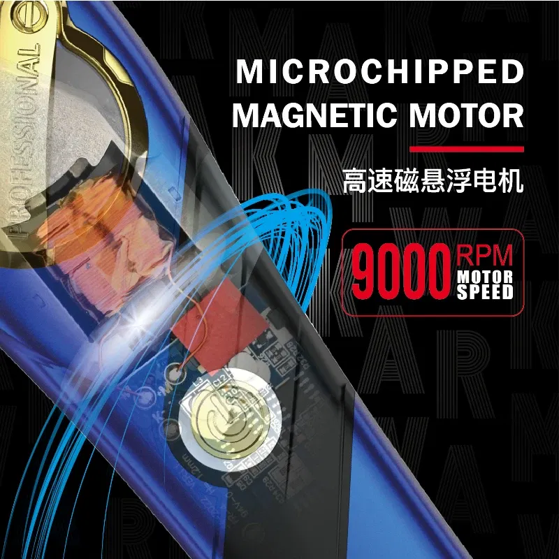 Color: WHITE - WMARK 9213Hair Clipper for men,Hair Trimmer,Magnetic levitation motor,high speed 9000rpm,Beard Trimmer,DLC Blade