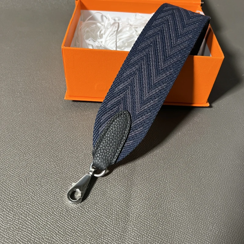 Color: black, Size: 3/8" - Hand-Sewn Leather Woven Canvas Shoulder Strap 5cm Wide Wax Line Herbag Evelyn Replacement Bag Accessory