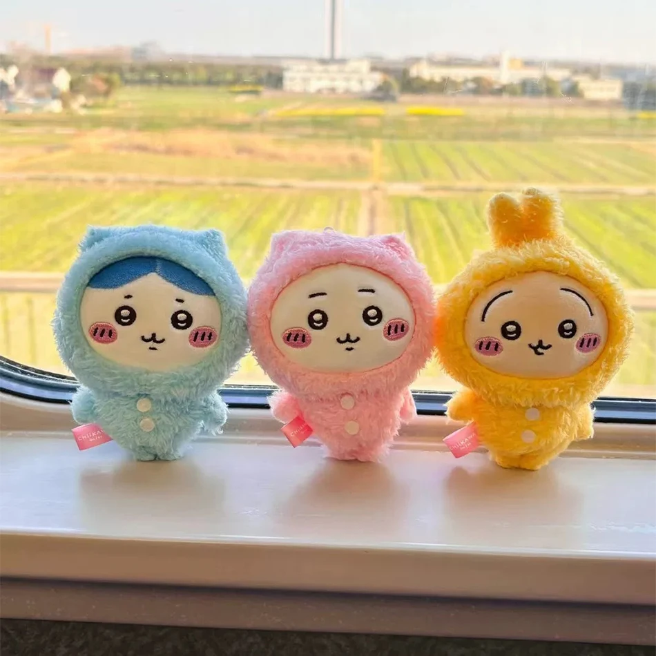 Color: RosyBrown - MONISO Chiikawa Doll Anime Cute Pajama plush pendant Hachiware Cartoon Bag Pendant Keychain Plush Doll Pendant Toy Birthday Gift