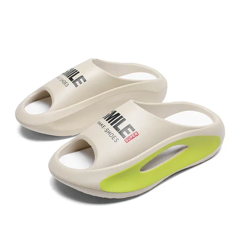 Color: green, Shoe Size: 37 - Men's Sandal Slippers New Summer Sneaker Slippers Men Thick Bottom Platform Slides Soft Eva Slippers Casual Beach Shoes
