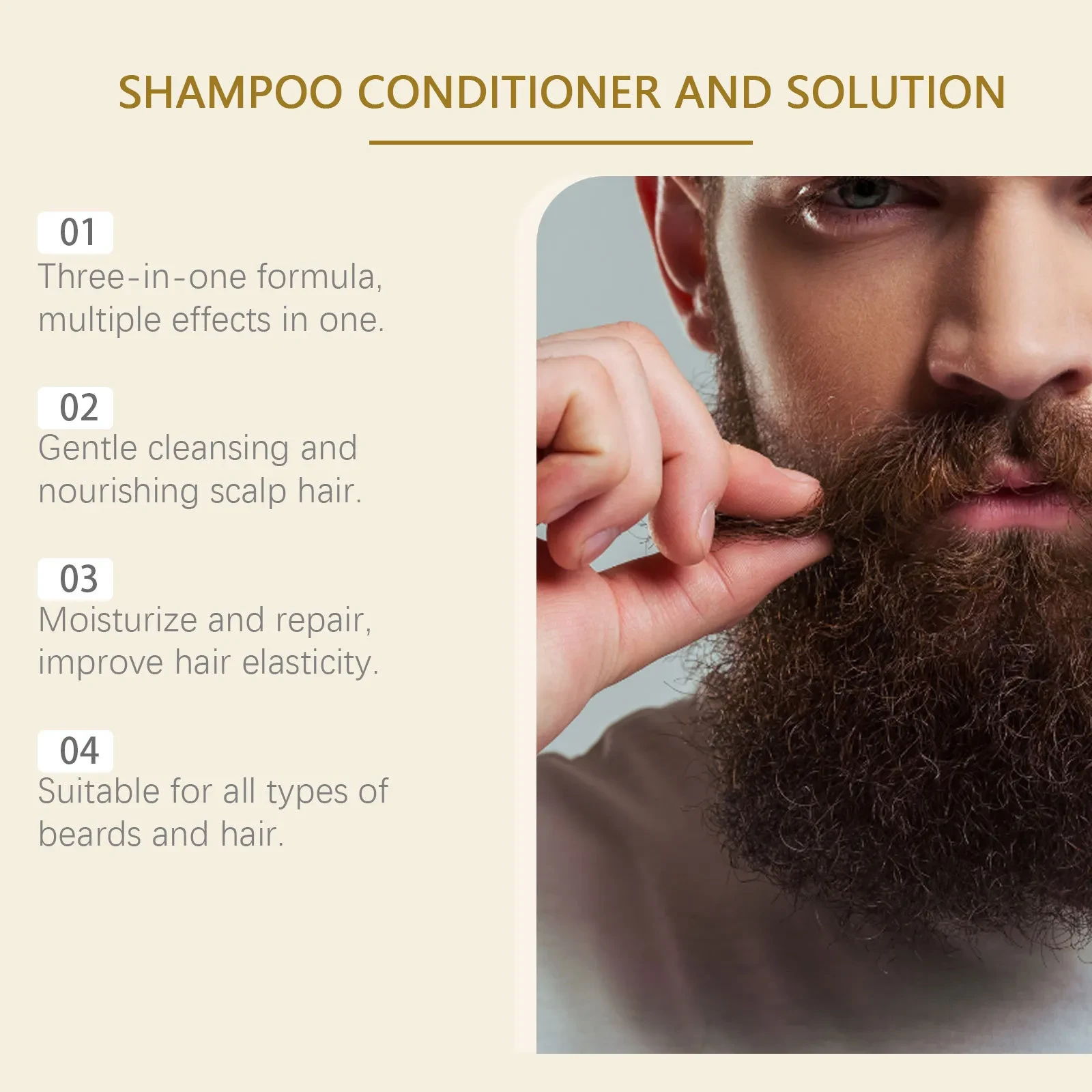 3-in-1 Beard Nutritional Hair Care Men