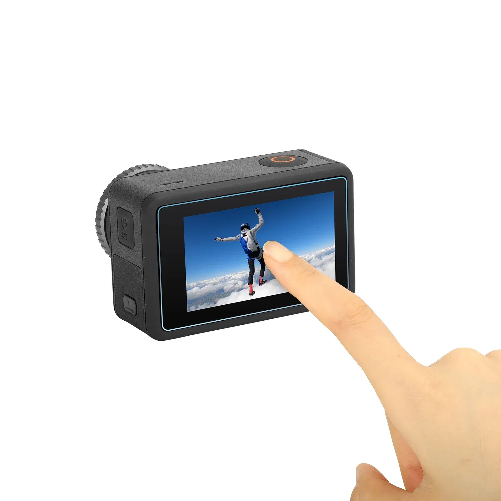 Colour: black color - 9H Tempered Glass Film for Dji Osmo Action 3 Touch Screen Film Cover Combo Set Action Camera Accessories