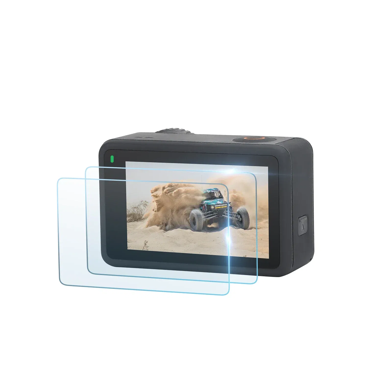 Colour: black color - 9H Tempered Glass Film for Dji Osmo Action 3 Touch Screen Film Cover Combo Set Action Camera Accessories