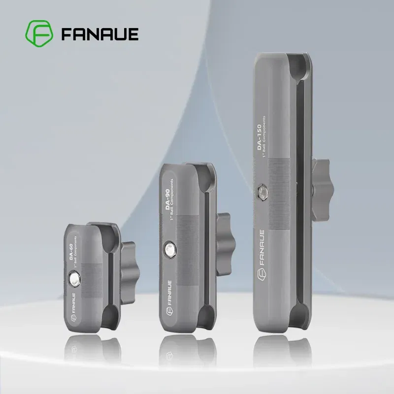 Color: Black - FANAUE Aluminum Alloy Double Socket Arm 25 mm/1 Inch Ball Head Holder Mount Clamp for Bicycle Motorcycle Camera for RAM MOUNTS