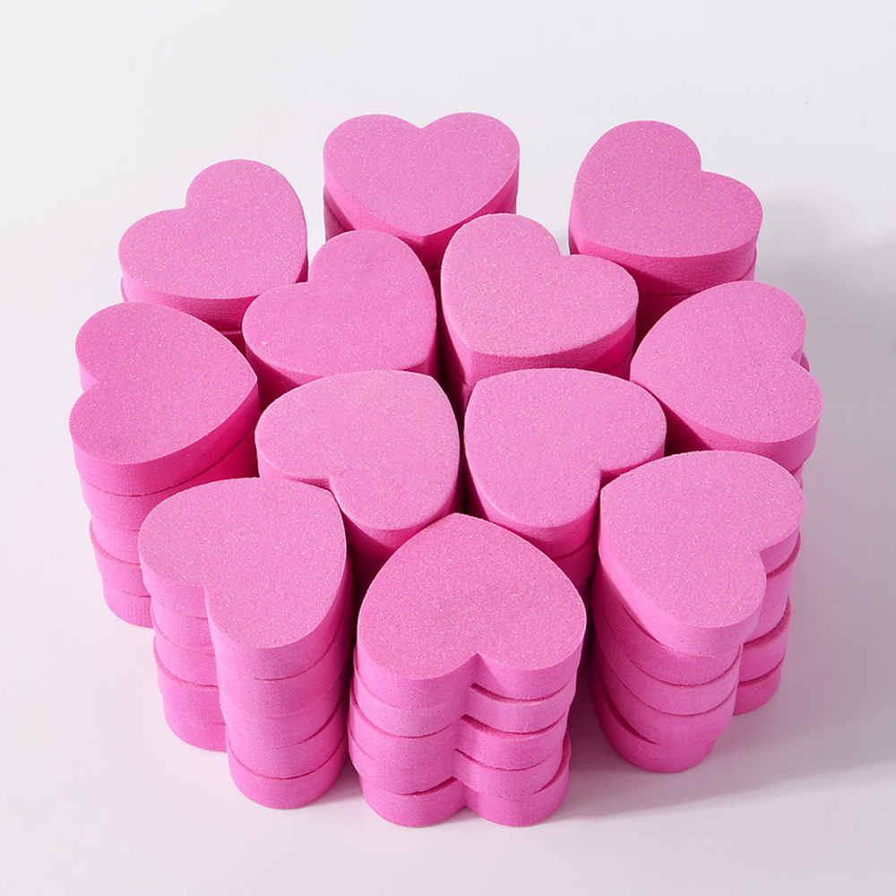 Color: Gold - 1pc/5pcs/10pcs Heart Sponge Nail Files Blocks 180/240 Double-sided Polishing Sanding Buffer Washable Sandpaper Manicure Tools