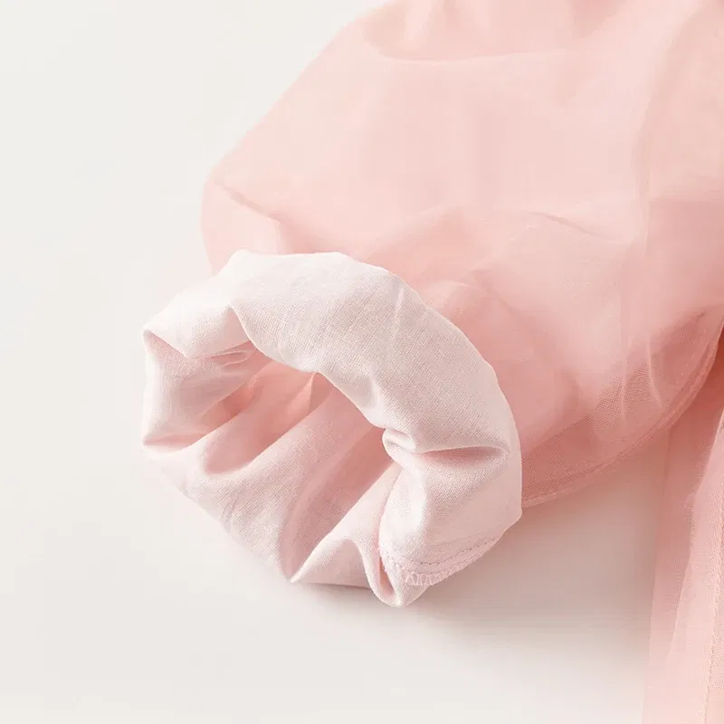 Color: Pink, Kid Size: 7 - Dave Bella Princess Dress for Girls Children Baby 2024 New Spring Noble Charm Sweet Classy Lovely Mesh Fashion Party DB1248276