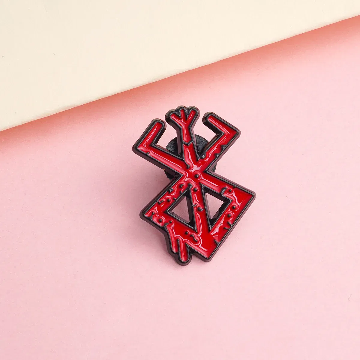 Metal color: SILVER PLATED - Berserk Beherit Anime Game Red Cartoon Alloy Brooch Clothing Personalized Matching Costume Accessories Badges Anime Pins