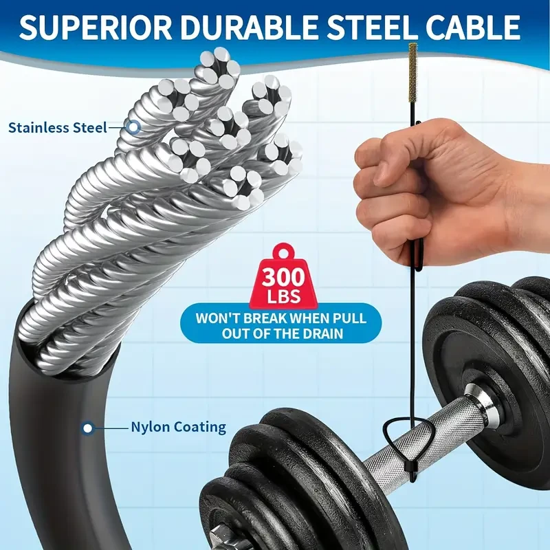 3pcs Stainless Steel Wire Pack with Extra-Long Nylon Hooks