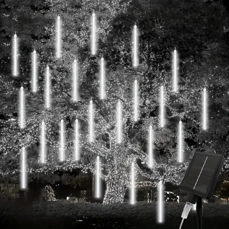 8 Strands 192 LED Solar Shooting Star Lights  Waterproof & Festive