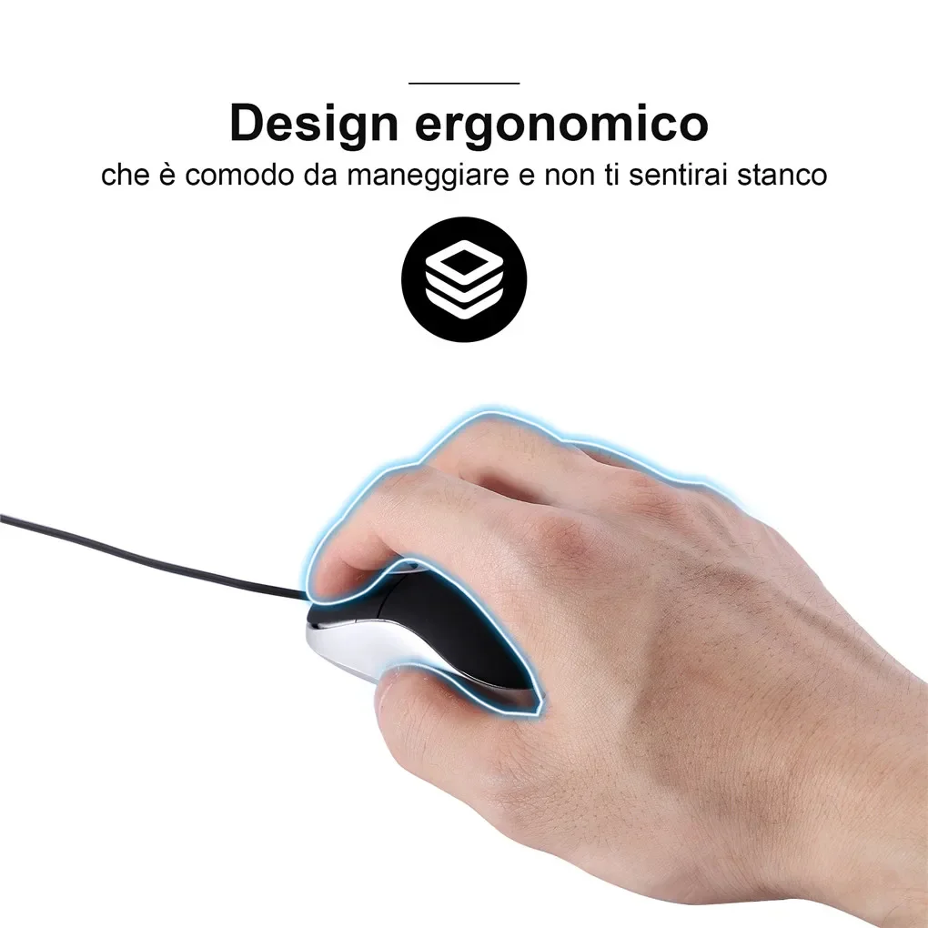 Color: Silver - Mini Portable Wired Mouse Retractable USB Cable Ergonomic Mause Anti Winding Office Computer Mice Retractable Adjustable Mice
