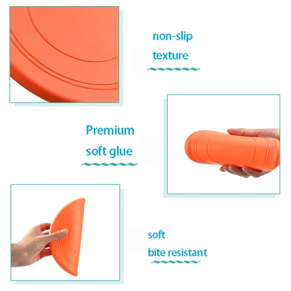 Color: PURPLE - Dog Flying Discs Silicone Flying Saucer Floating Bite Resistant Dog Interactive Game Toy Pet Training Supplies