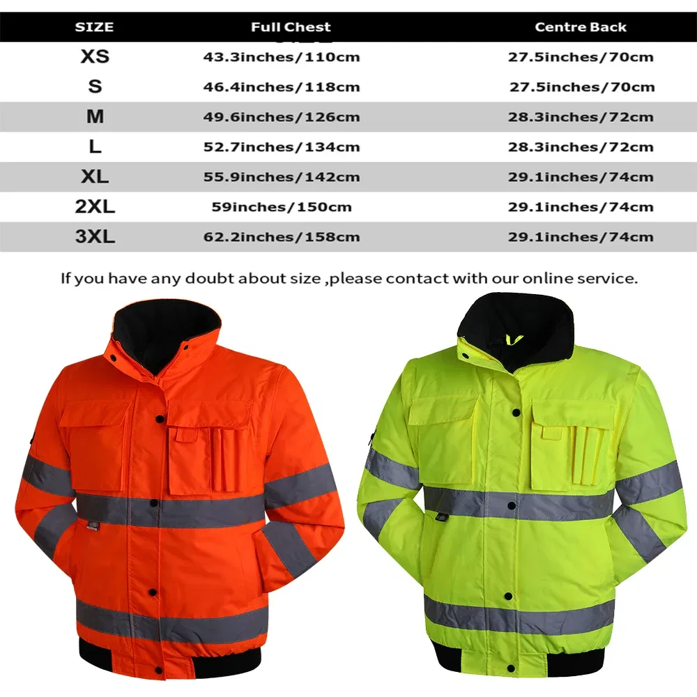 Color: Yellow, Size: XS - High Visibility Parka Windproof Jacket Waterproof Parka Men's Work Reflective Parka